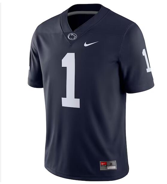 NCAA Men Penn State Nittany Lions 1 blue Football Jersey